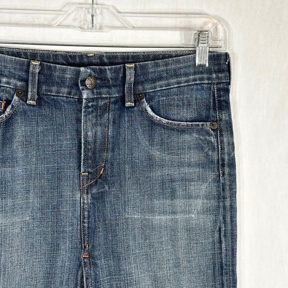 Citizens of Humanity Size 27 Denim Skirt Sophia Knee Length Y2K Front Slit‎ 618 - Picture 4 of 13